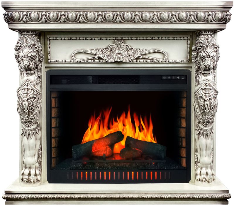 Электрокамин Royal Flame Windsor с очагом Vision 30 EF LED FX (слоновая кость с темной патиной)