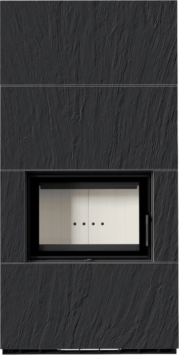 Готовый дровяной каминокомплект Kratki FLOKI PRO NATURALI ARDESIA NERO A SPACCO