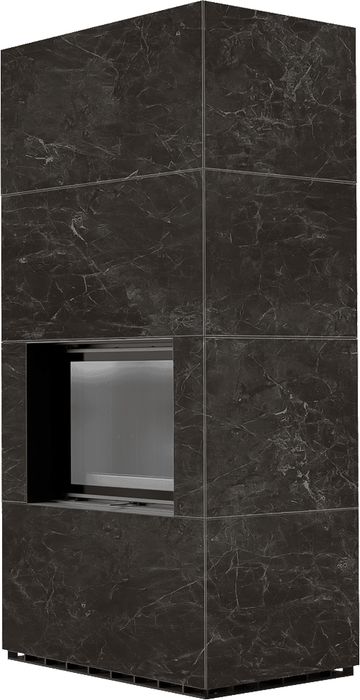 Готовый дровяной каминокомплект Kratki FLOKI PRO NATURALI NERO GRECO, черная футеровка фото#2