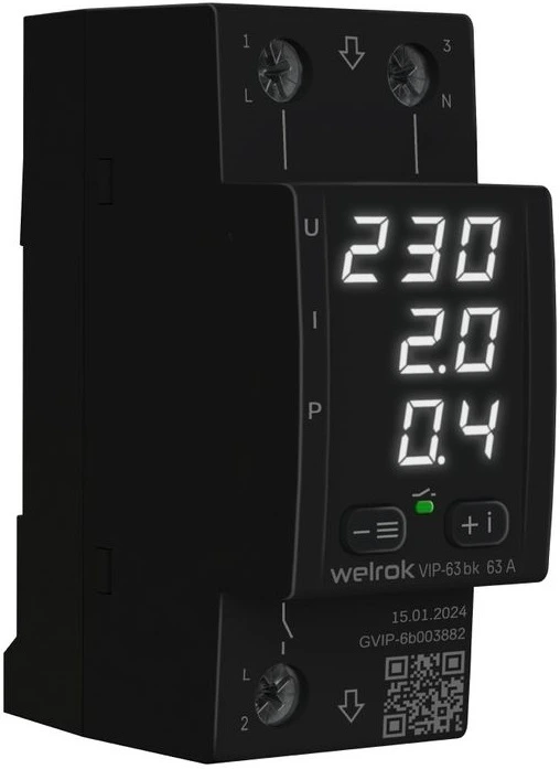 Реле напряжения Welrok VI-63 bk