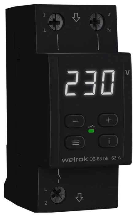 Реле напряжения Welrok D2-63 bk