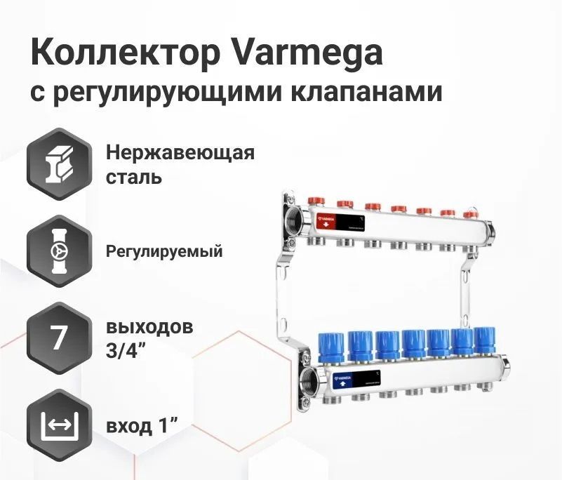 Для отопления VARMEGA VM15507 1", 7 x 3/4"EK фото#3