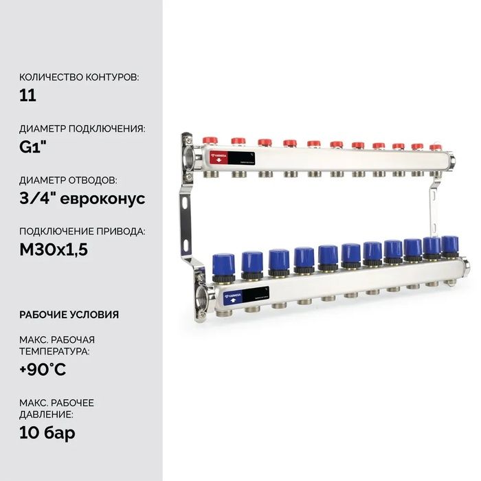 Для отопления VARMEGA VM15511 1", 11 x 3/4"EK фото#3