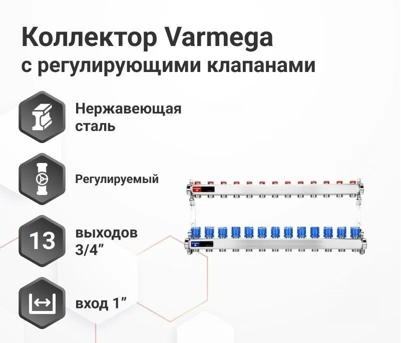 Для отопления VARMEGA VM15513 1", 13 x 3/4"EK фото#3