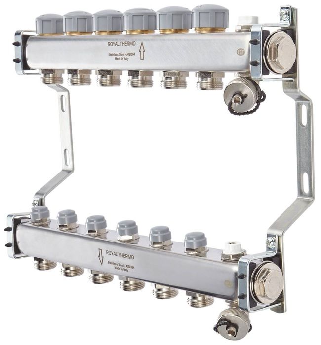 Для отопления Royal Thermo 1" ВР-3/4" НР, 8 выходов, нерж. (RTE 51.108)