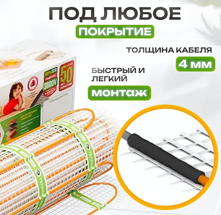 Нагревательный мат Теплолюкс Ultra МНН 1750 Вт/10,0 кв.м фото#3