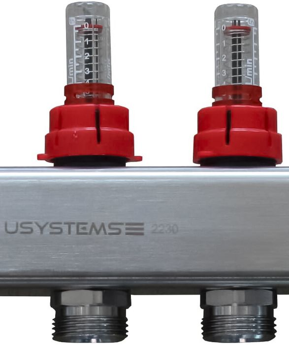 Для отопления USYSTEMS UN с расходомерами стальной с накидной гайкой, выходы 7x3/4 Евроконус '1Ф фото#2