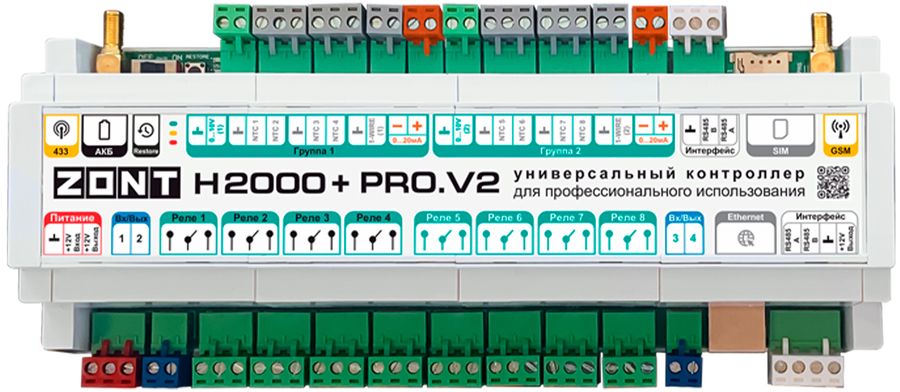 Контроллер для котла ZONT H2000+ PRO.V2