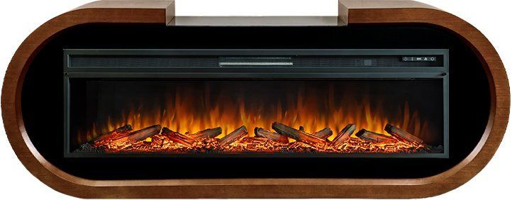 Линейный электрокамин Royal Flame Soho 60 (орех) с очагом Vision 60 LOG LED