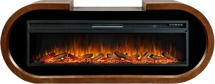 Линейный электрокамин Royal Flame Soho 60 (орех) с очагом Vision 60 LOG LED