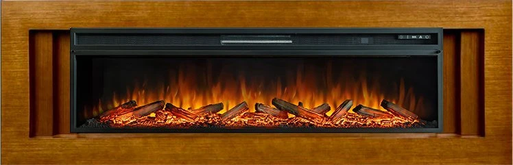 Линейный электрокамин Royal Flame Line 60 (орех) с очагом Vision 60 LOG LED