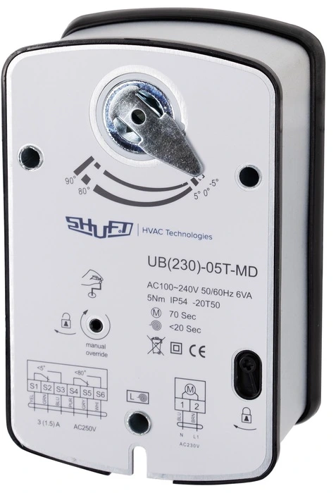 Электропривод с возвратной пружиной Shuft UB(230)-05T-MD