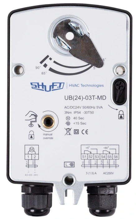 Электропривод с возвратной пружиной Shuft UB(24)-03T-MD