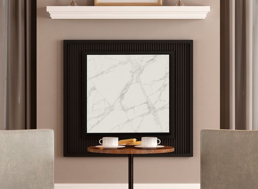 Отопительная панель STOUT WHITE STONE SCT 60*60 белый гранит / черный корпус фото#5