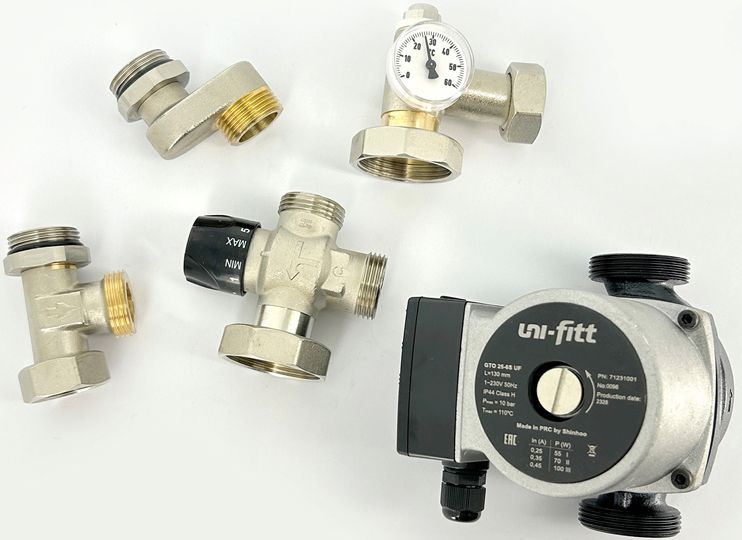 Насосно-смесительный узел Uni-fitt SOLOMIX X с наружной резьбой 1, с насосом Uni-Fitt GTO 25-6S 130 фото#2