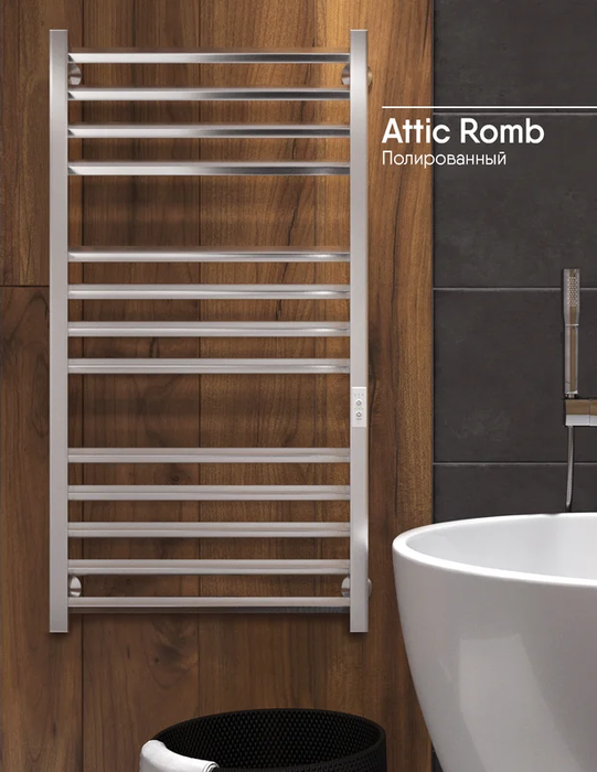 Электрический полотенцесушитель лесенка INDIGO Attic Romb (el) 100/50 Полиров. фото#3