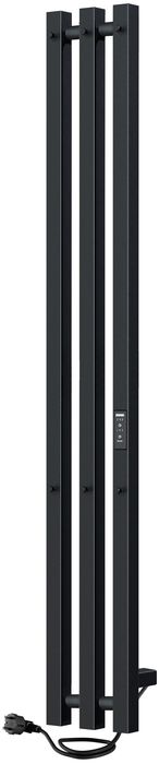 Электрический полотенцесушитель вертикальная лесенка INDIGO Style 3 PRO (el) 120/13 Черный муар фото#2