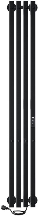Электрический полотенцесушитель вертикальная лесенка INDIGO Style 4 PRO (el) 120/18 Черный муар фото#2