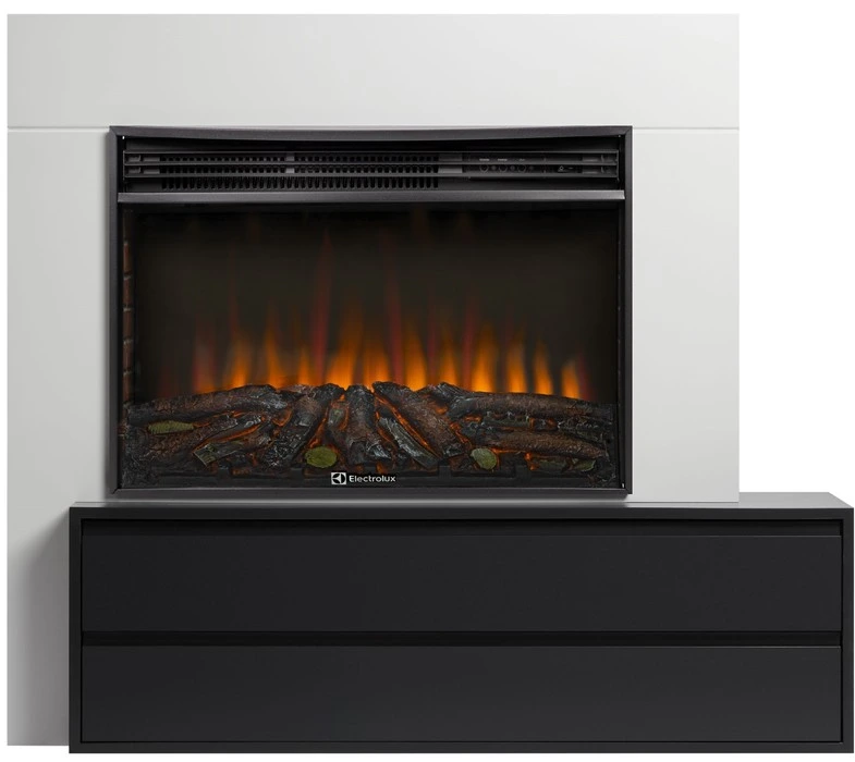 Электрокамин Electrolux EFP/P-3020LS N с порталом Firelight Combi 30 белый, черный