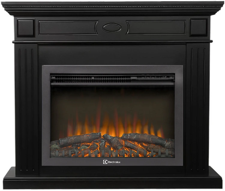 Электрокамин Electrolux EFP/P-2520LS N с порталом Firelight Bianco 25 черная эмаль