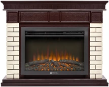 Электрокамин Electrolux EFP/P-2520LS N с порталом Firelight Bricks 25 камень бежевый, шпон темный дуб