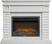 Электрокамин Electrolux EFP/P-2520LS N с порталом Firelight Bricks 25 камень белый, белая эмаль