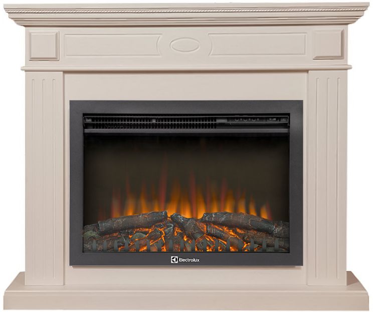 Электрокамин Electrolux EFP/P-2520LS N с порталом Firelight Bianco 25 шпон белёный дуб
