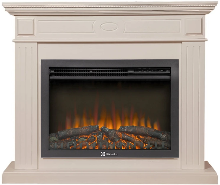 Электрокамин Electrolux EFP/P-2520LS N с порталом Firelight Bianco 25 шпон белёный дуб