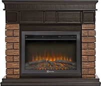 Электрокамин Electrolux EFP/P-2520LS N с порталом Firelight Bricks Wood 25 камень темный, шпон венге