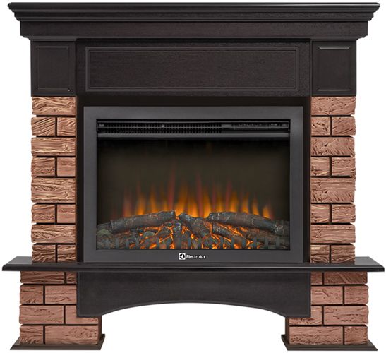 Электрокамин Electrolux EFP/P-2520LS N с порталом Firelight Forte Wood 25 камень темный, шпон венге