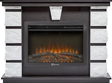 Электрокамин Electrolux EFP/P-2520LS N с порталом Firelight Excalibur 25 камень белый, шпон венге