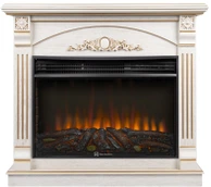 Электрокамин Electrolux EFP/P-3020LS N с порталом Firelight Barocco 30 шпон белый дуб с золотой патиной