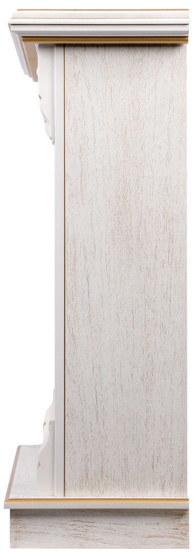 Электрокамин Electrolux EFP/P-2520LS N с порталом Firelight Barocco 25 шпон белый дуб с золотой патиной фото#11