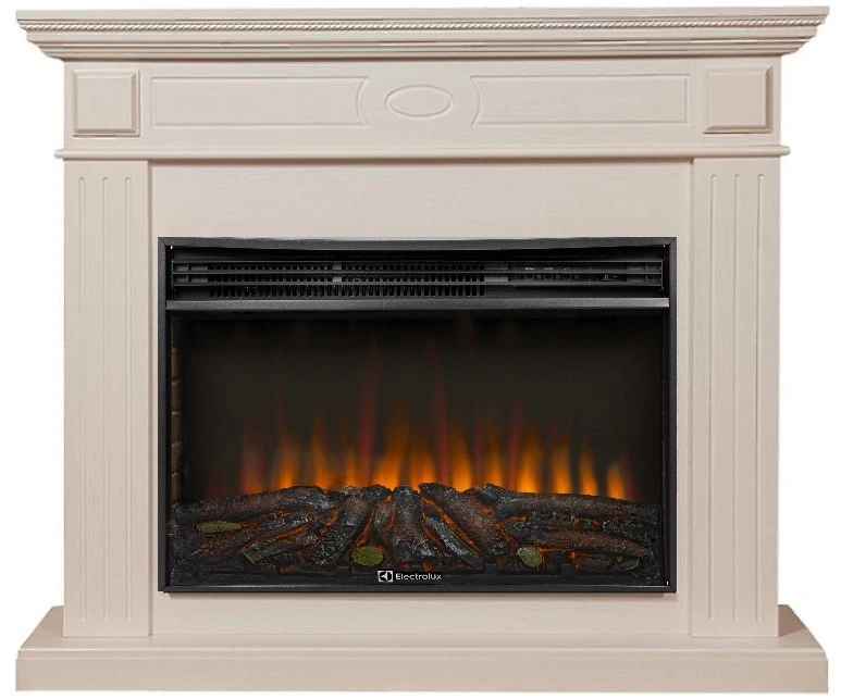 Электрокамин Electrolux EFP/P-3020LS N с порталом Firelight Bianco 30 шпон белёный дуб