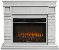 Электрокамин Electrolux EFP/P-3020LS N с порталом Firelight Bricks 30 камень белый, белая эмаль