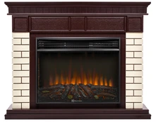 Электрокамин Electrolux EFP/P-3020LS N с порталом Firelight Bricks 30 камень бежевый, шпон темный дуб