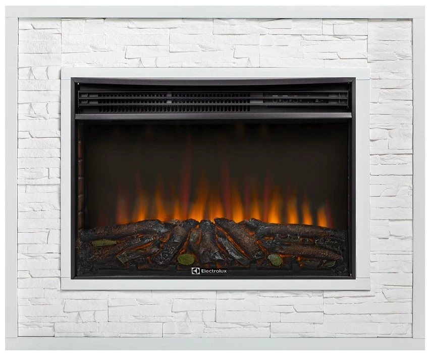 Электрокамин Electrolux EFP/P-3020LS N с порталом Firelight Loft 30 камень белый, белая эмаль