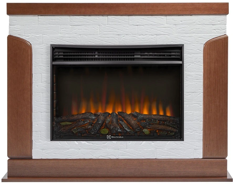 Электрокамин Electrolux EFP/P-3020LS N с порталом Firelight Prestigio 30 камень белый, шпон дуб