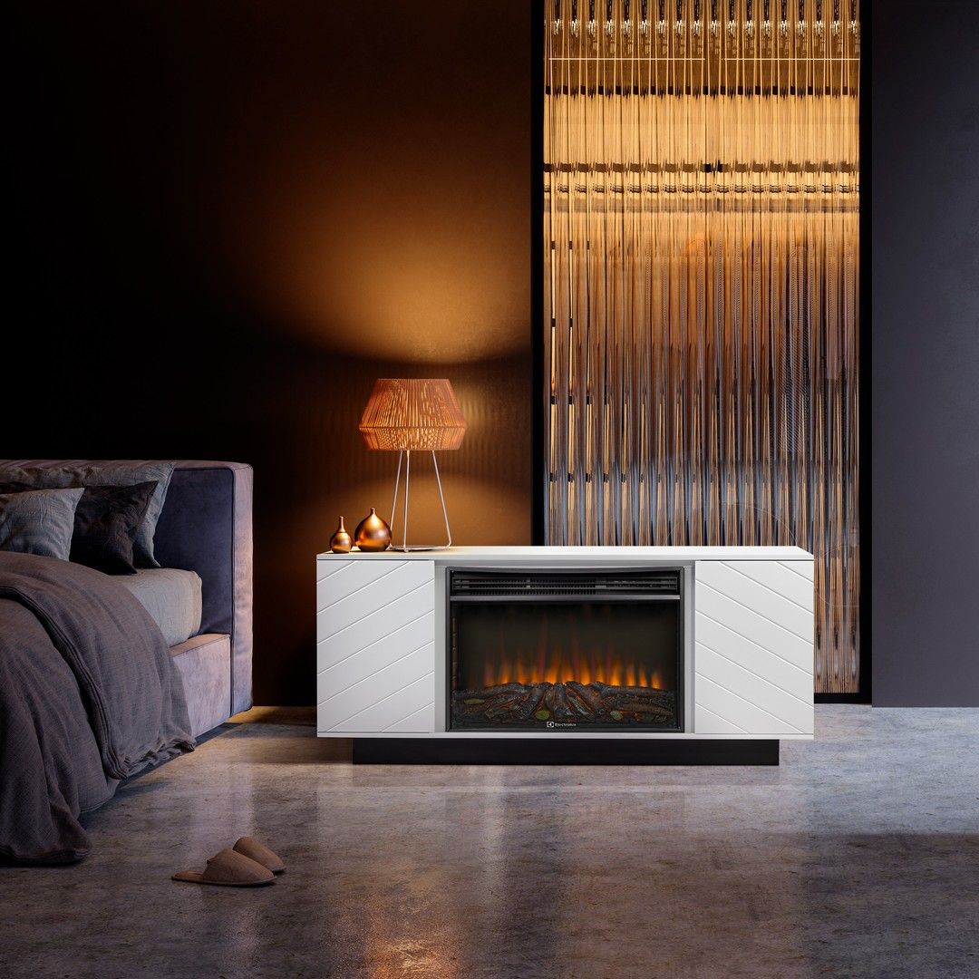 Электрокамин Electrolux EFP/P-3020LS N с порталом Firelight Como 30 белый, черный фото#9