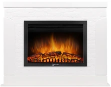 Электрокамин Electrolux EFP/P-2520LS с порталом Firelight Prestigio 25 камень белый, шпон белый дуб