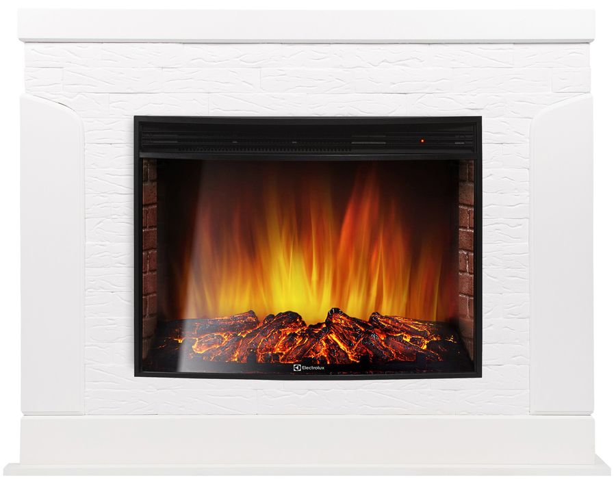 Электрокамин Electrolux EFP/P-2720RLS с порталом Firelight Prestigio 25 камень белый, шпон белый дуб