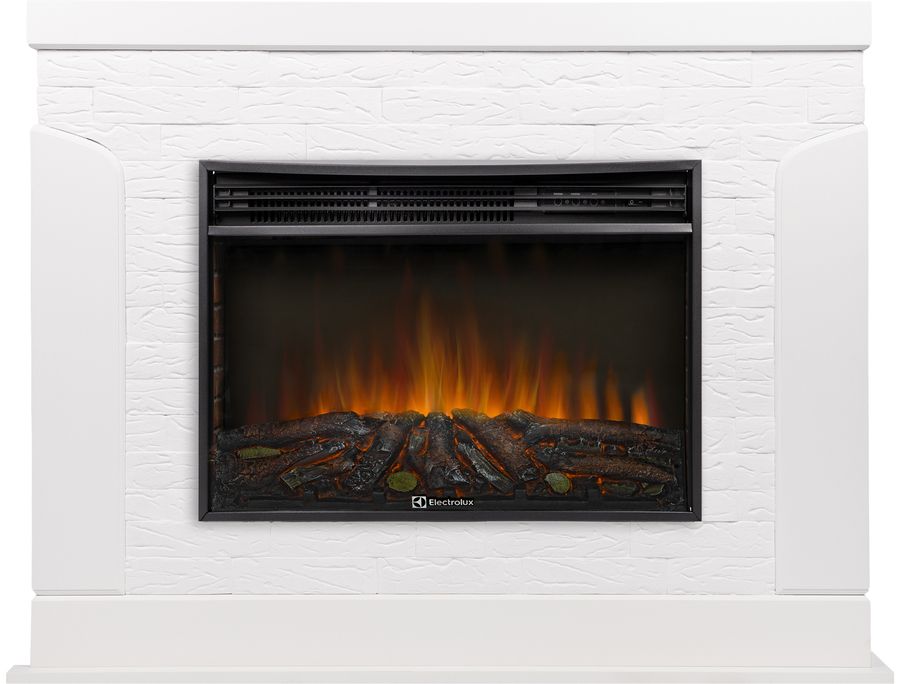 Электрокамин Electrolux EFP/P-2720RLS N с порталом Firelight Prestigio 25 камень белый, шпон белый дуб