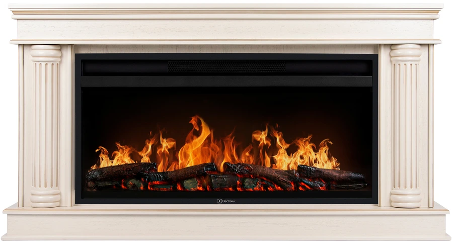 Электрокамин Electrolux EFP/P-3620LS с порталом Firelight Olympia 36, слоновая кость с золотой патиной