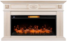 Электрокамин Royal Thermo Aurora RTFP/P-AR40LS с порталом Firelight Siena 40, слоновая кость с золотой патиной