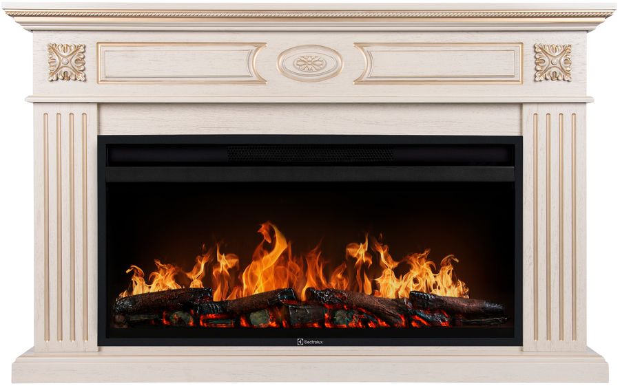 Электрокамин Electrolux EFP/P-3620LS с порталом Firelight Siena 36, слоновая кость с золотой патиной