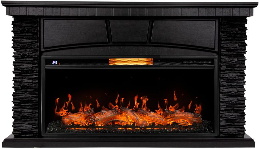 Электрокамин Royal Thermo Aurora RTFP/P-AR40LS с порталом Firelight Porto 40 камень черный шпон венге