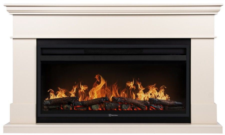 Линейный электрокамин Electrolux EFP/P-4220LS с порталом Firelight California 42, молочный
