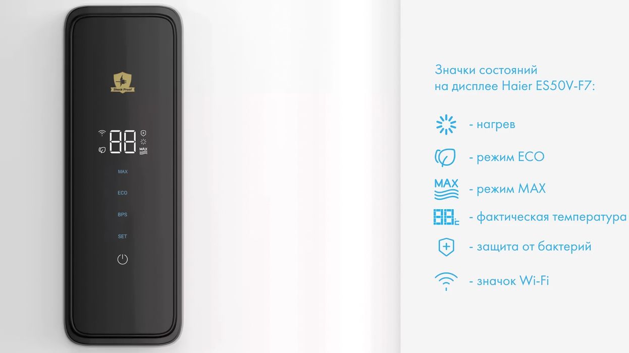 Электрический накопительный водонагреватель Haier ES30V-F7 wi-fi фото#4