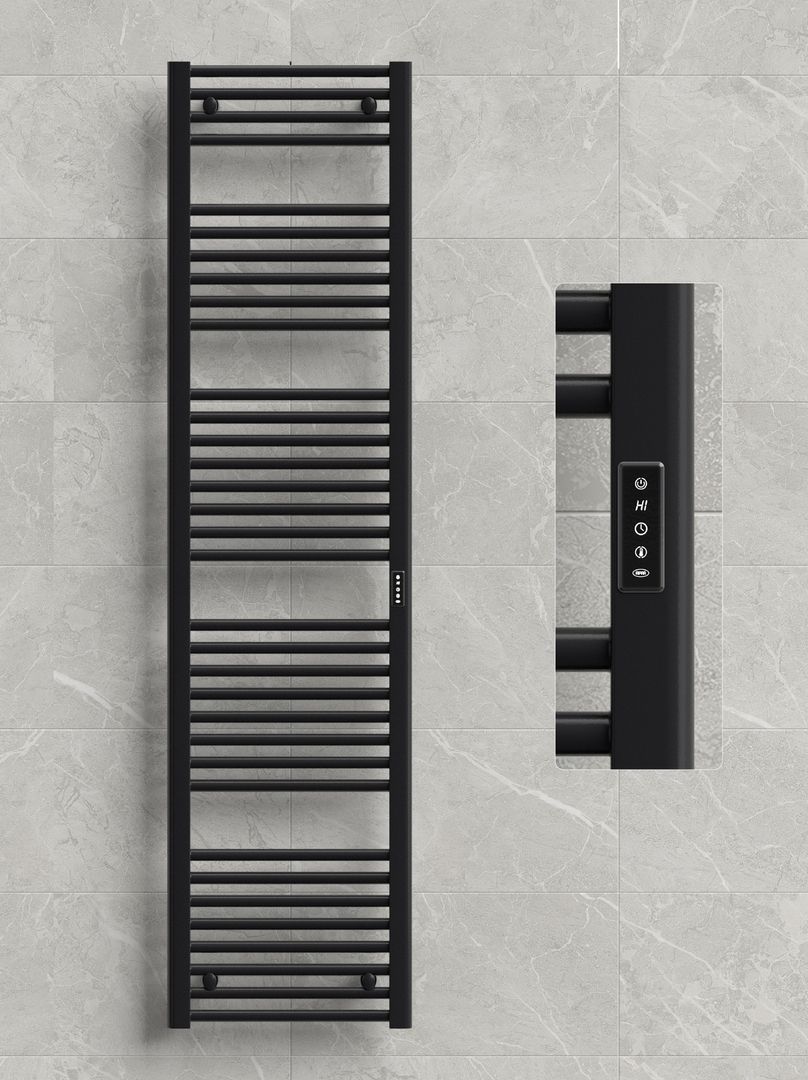 Электрический полотенцесушитель лесенка Rifar D-LINE 450x1800, чёрный янтарь матовый фото#4
