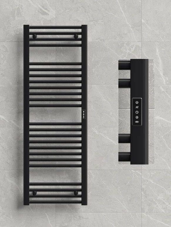Электрический полотенцесушитель лесенка Rifar D-LINE 450x1200, чёрный янтарь матовый фото#4